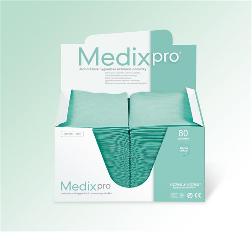 Medix-pro Podložka ochranná hygienická jednor.box M33K48 33cmx48cm/80ks zelená