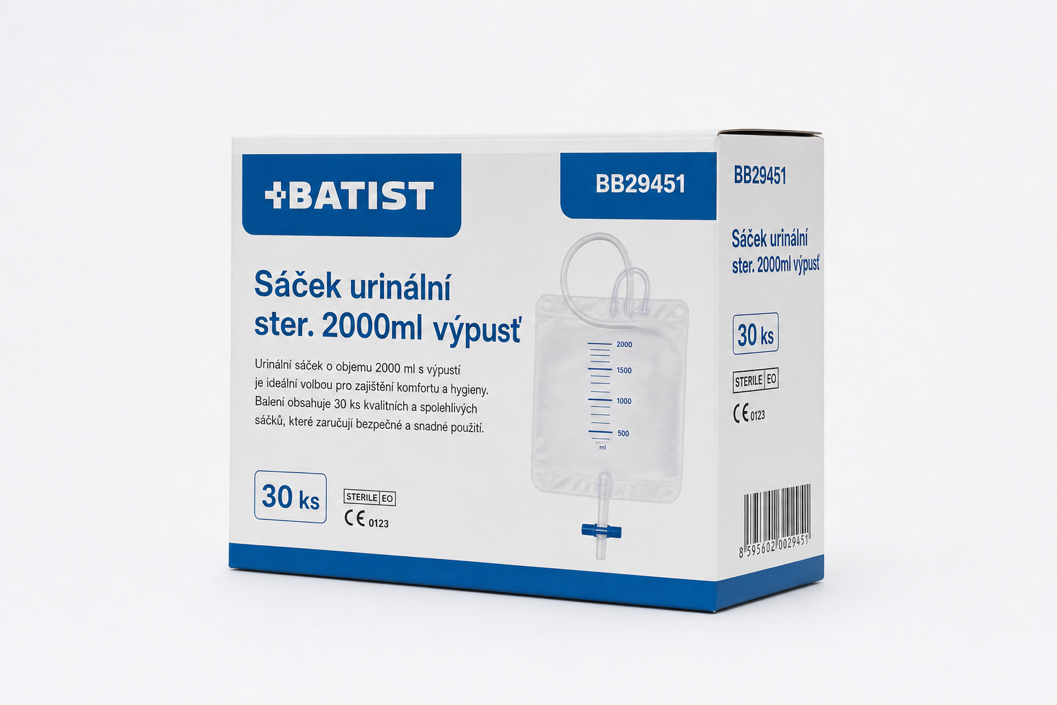 Sáček urinální ster.2000ml výpusť.- 30ks BB29451