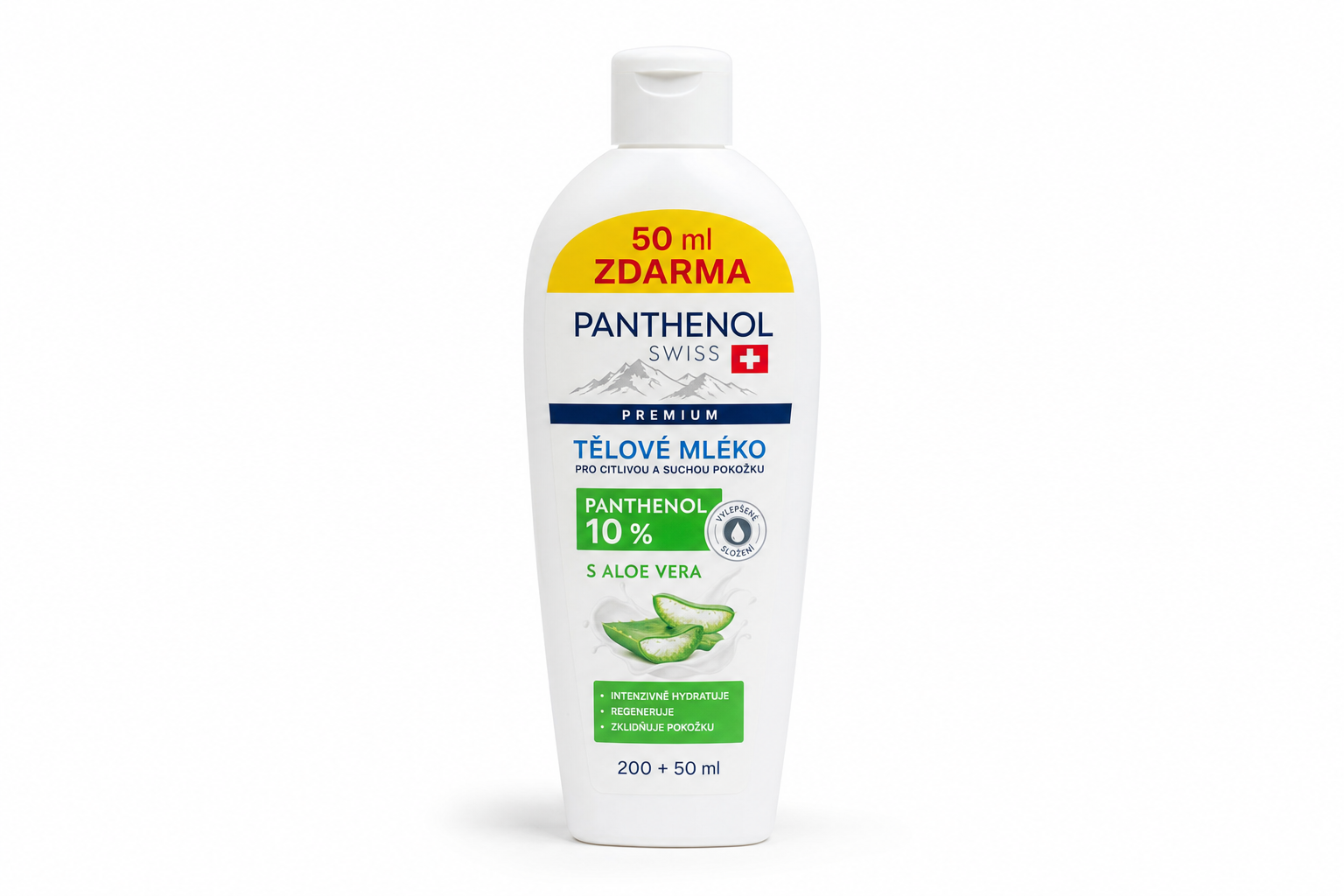 Panthenol Swiss PREMIUM těl.mléko 200+50ml Zdarma