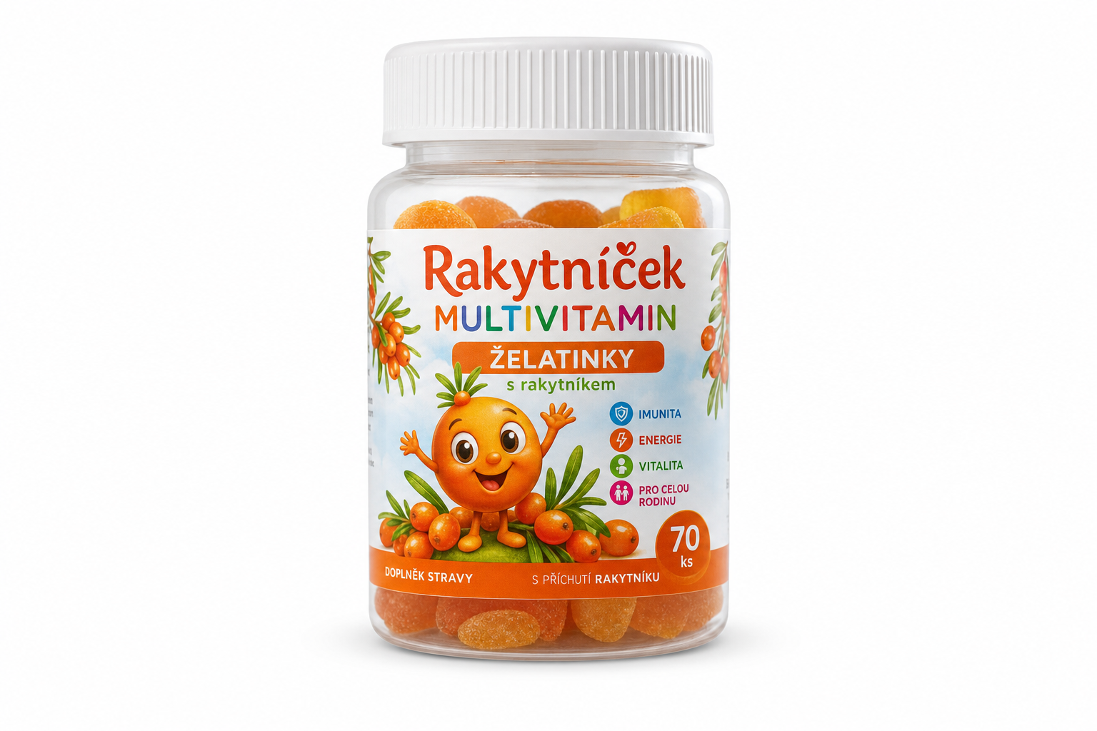 Rakytníček mutlivitamin.želatinky s rakytník.70ks