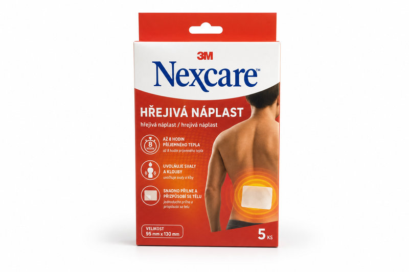3M Nexcare Hřejivá náplast 95x130mm 5ks