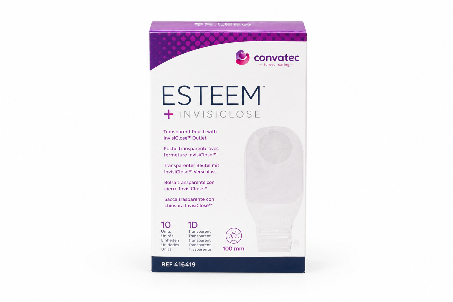 Sáček 1D výp ESTEEM+INVISICLOSE průhl 100mm 10ks
