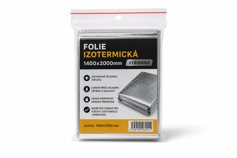 Folie izotermická 1400x2000mm stříbrná
