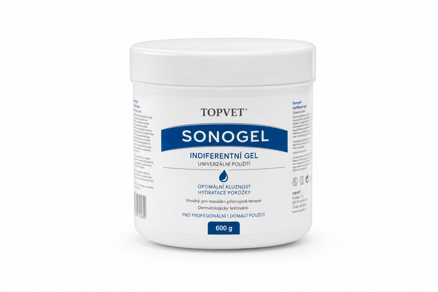 Sonogel Indiferentní gel univerz.použ. 600g Topvet