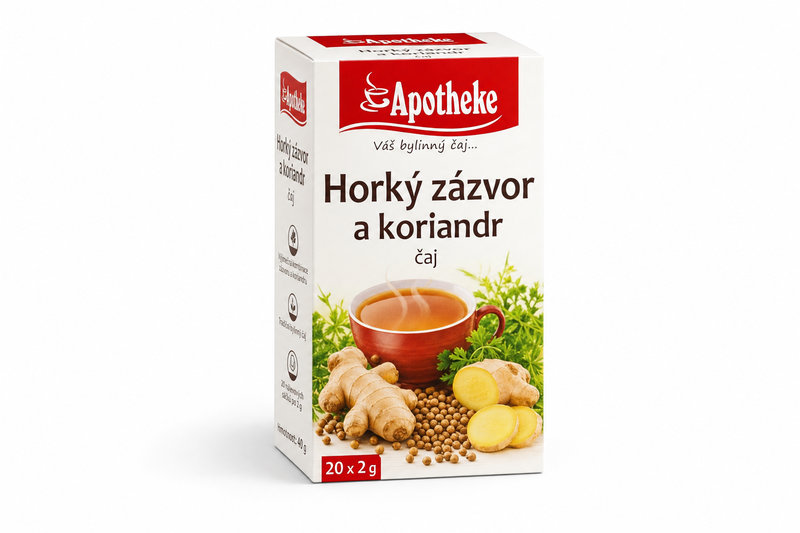 Čaj Apotheke Horký zázvor a koriandr čaj 20x2g