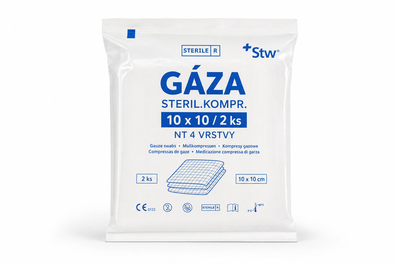 Gáza steril.kompr. 10x10/2ks NT 4 vrs. Stw