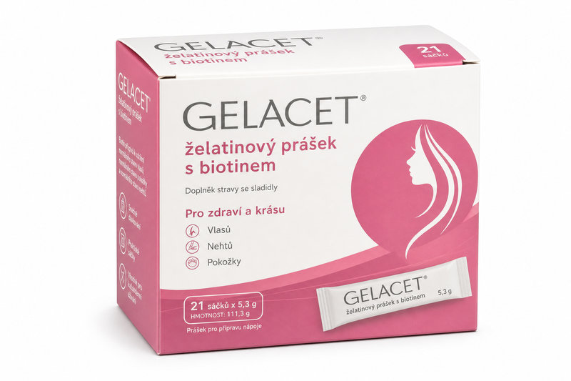GELACET želatin.prášek s biot. sáčky 21ks x 5.3g