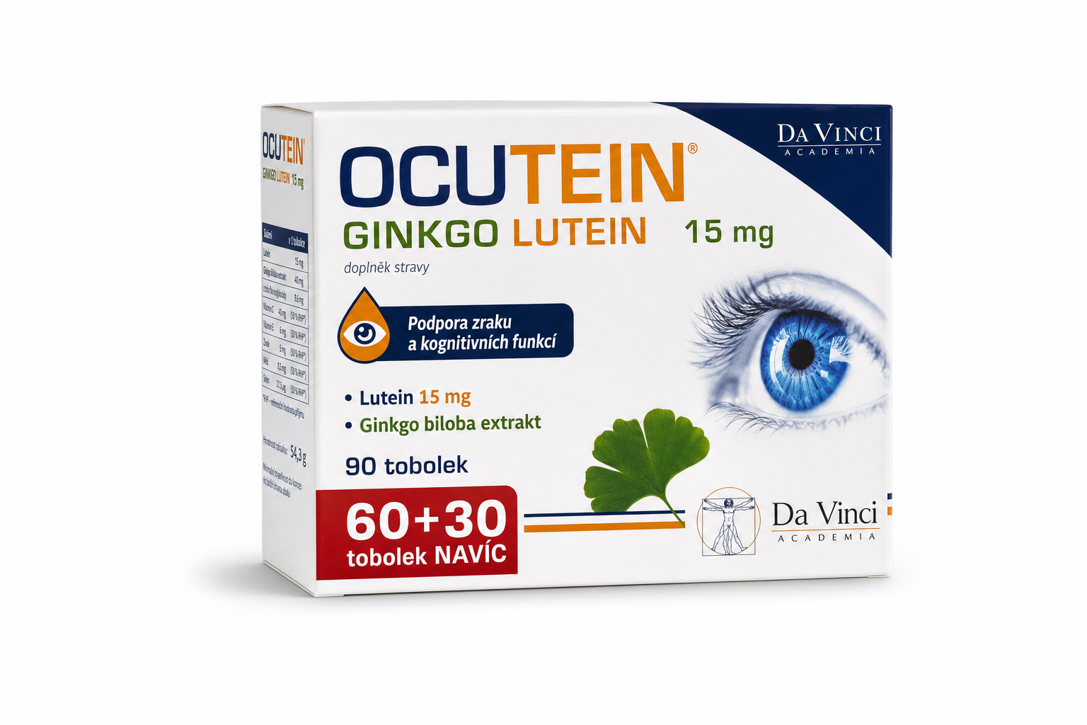 Ocutein Ginkgo Lutein 15 mg Da Vinci tob 60+30