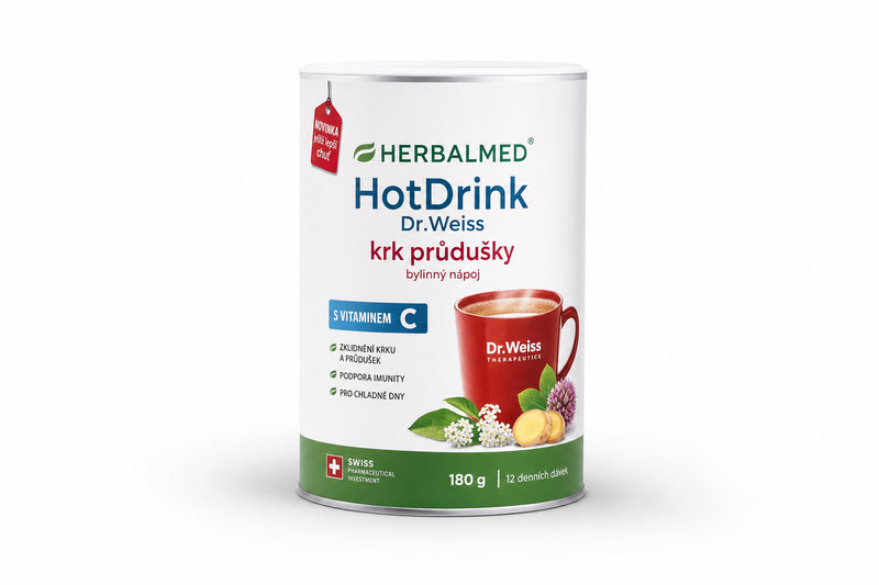 HERBALMED HotDrink Dr.Weiss krk průdušky 180g+vitC