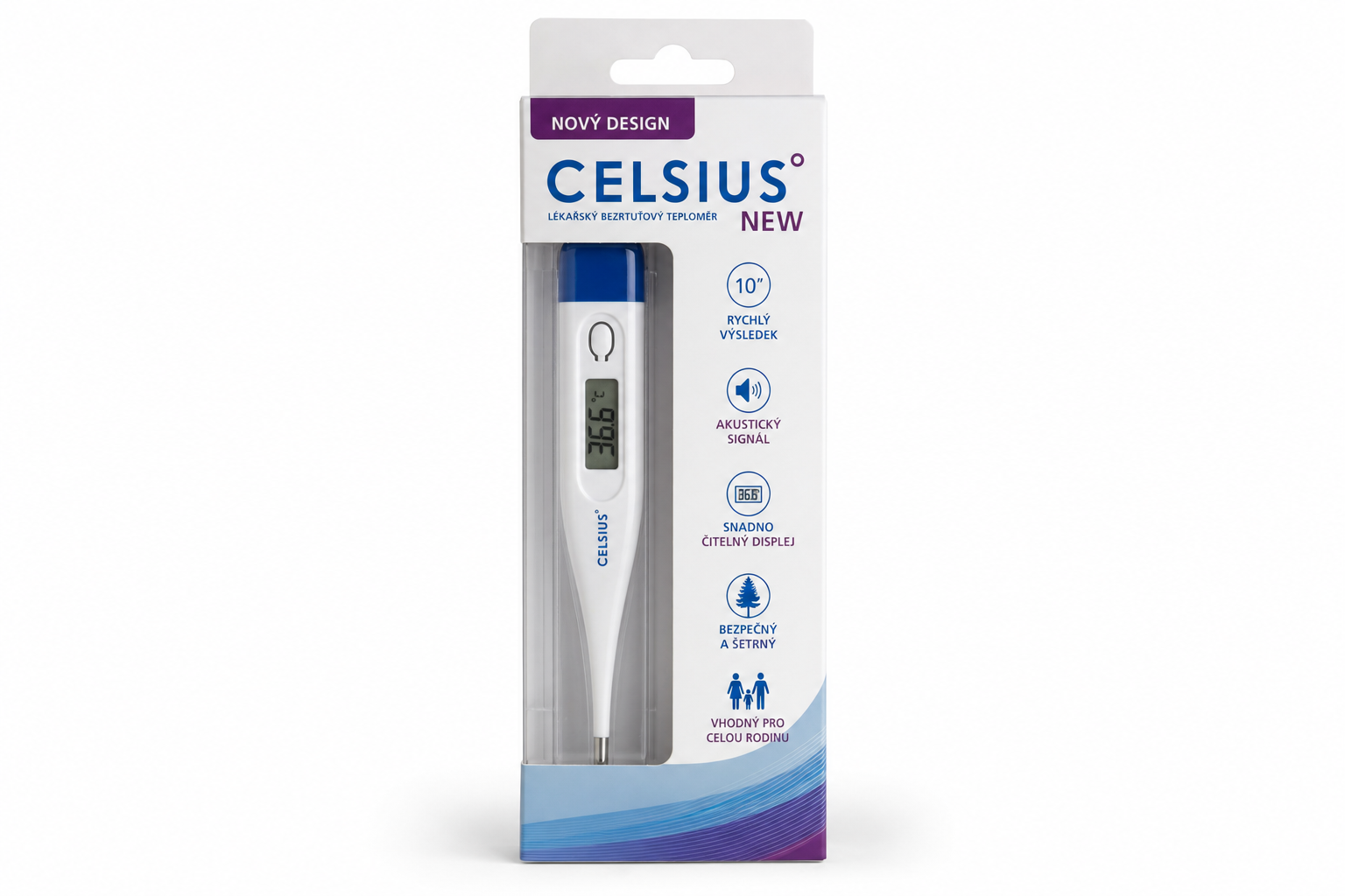 Teploměr lék. bezrtuťový CELSIUS NEW
