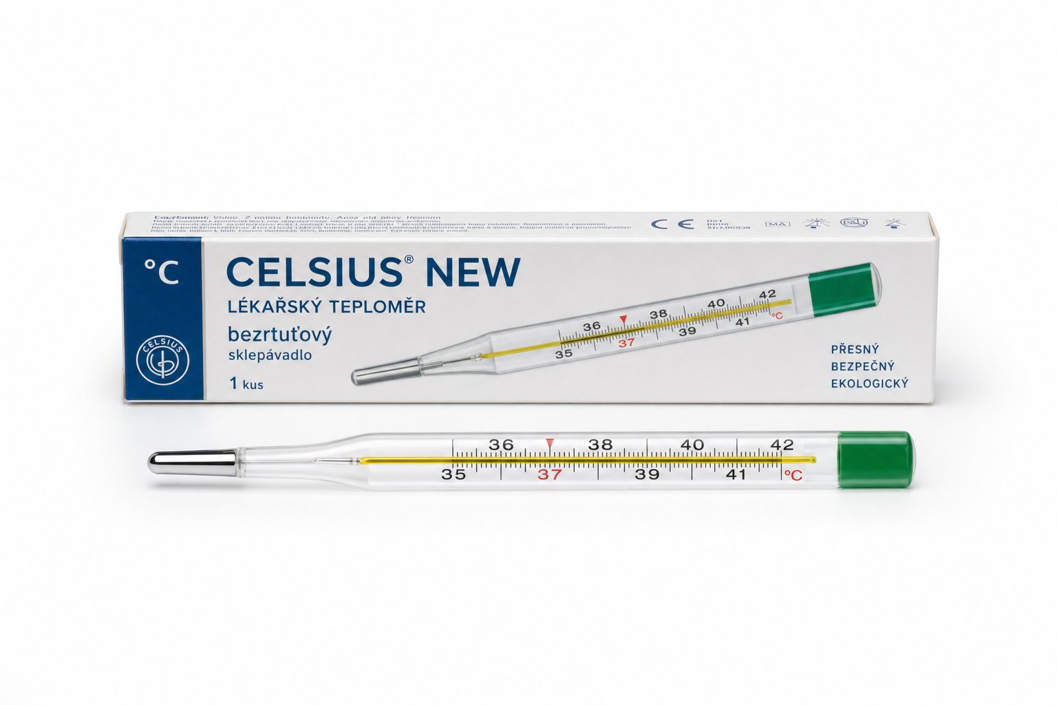 Teploměr lék. bezrtuťový CELSIUS NEW sklepávad
