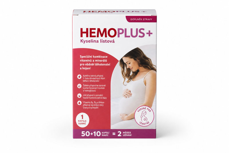 HEMOPLUS+Kys.listová cps.50+10 vhodné pro těhotné