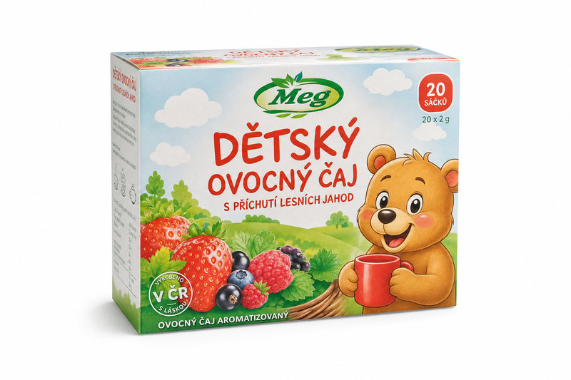 Čaj Dětský ovocný s příchutí les.jahody 20x2g -Meg