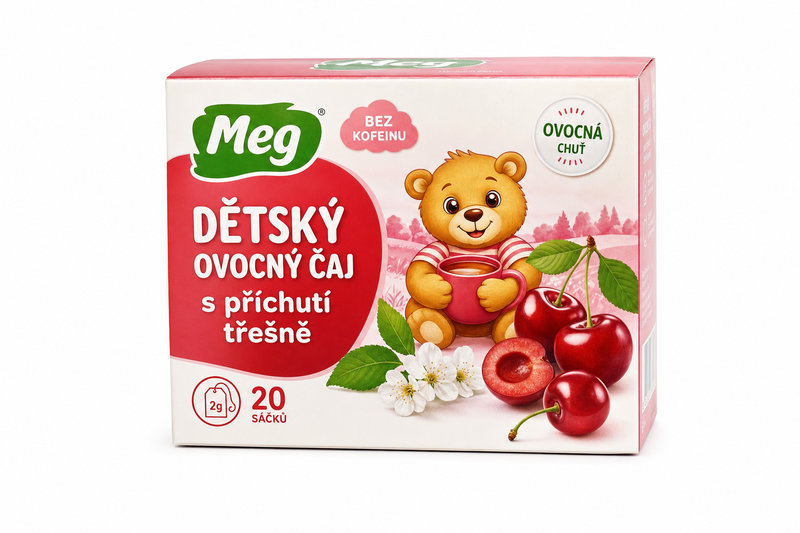 Čaj Dětský ovocný s příchutí třešně 20x2g -Meg