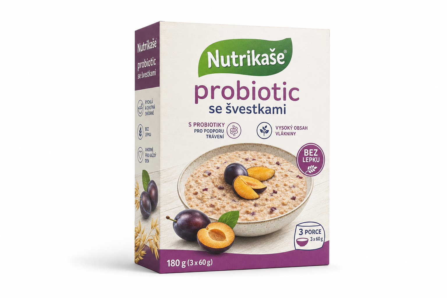 Nutrikaše probiotic se švestkami 180g (3x60g)