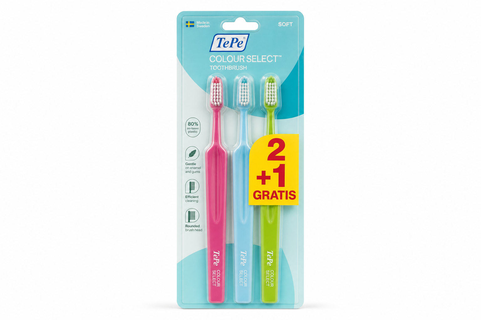 TePe Colour Seelct soft zubní kartáček 2 + 1