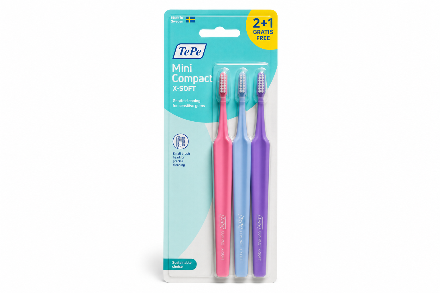 TePe Mini Compact x-soft zubní kartáčky 2+1 zdarma