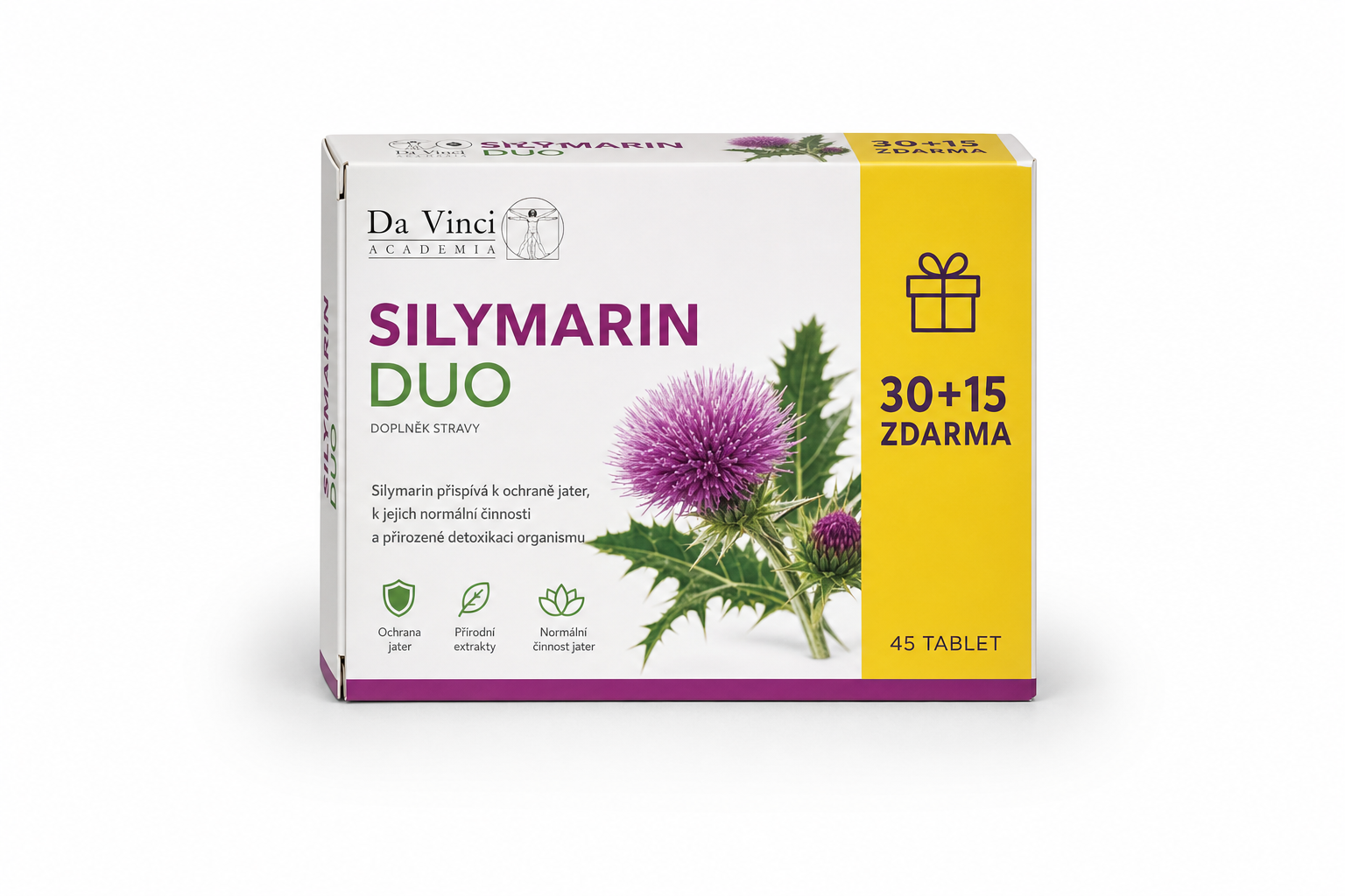 SILYMARIN DUO Da Vinci Academia tob.30+15 ZDARMA