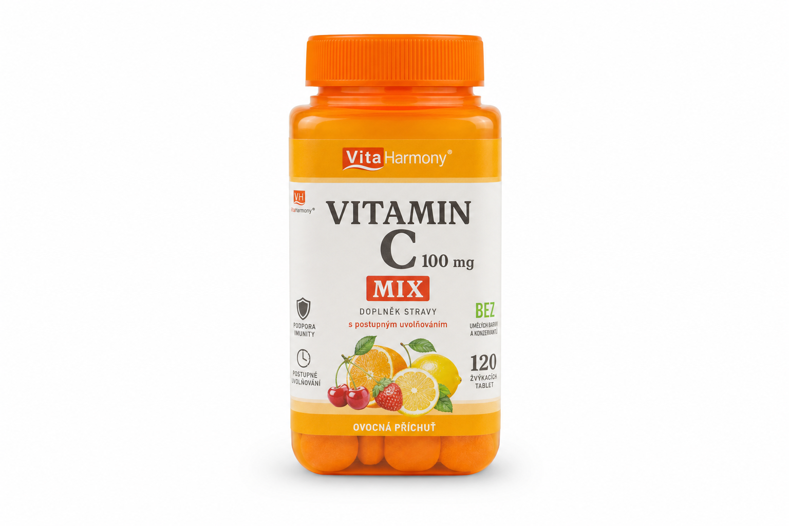 VitaHarmony Vitamin C 100mg MIX 120 žvýk. tbl.