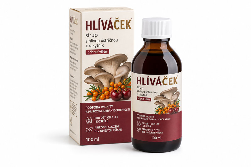 HLÍVÁČEK sirup s hlív.ústř.+rakyt.př.višeň 100ml