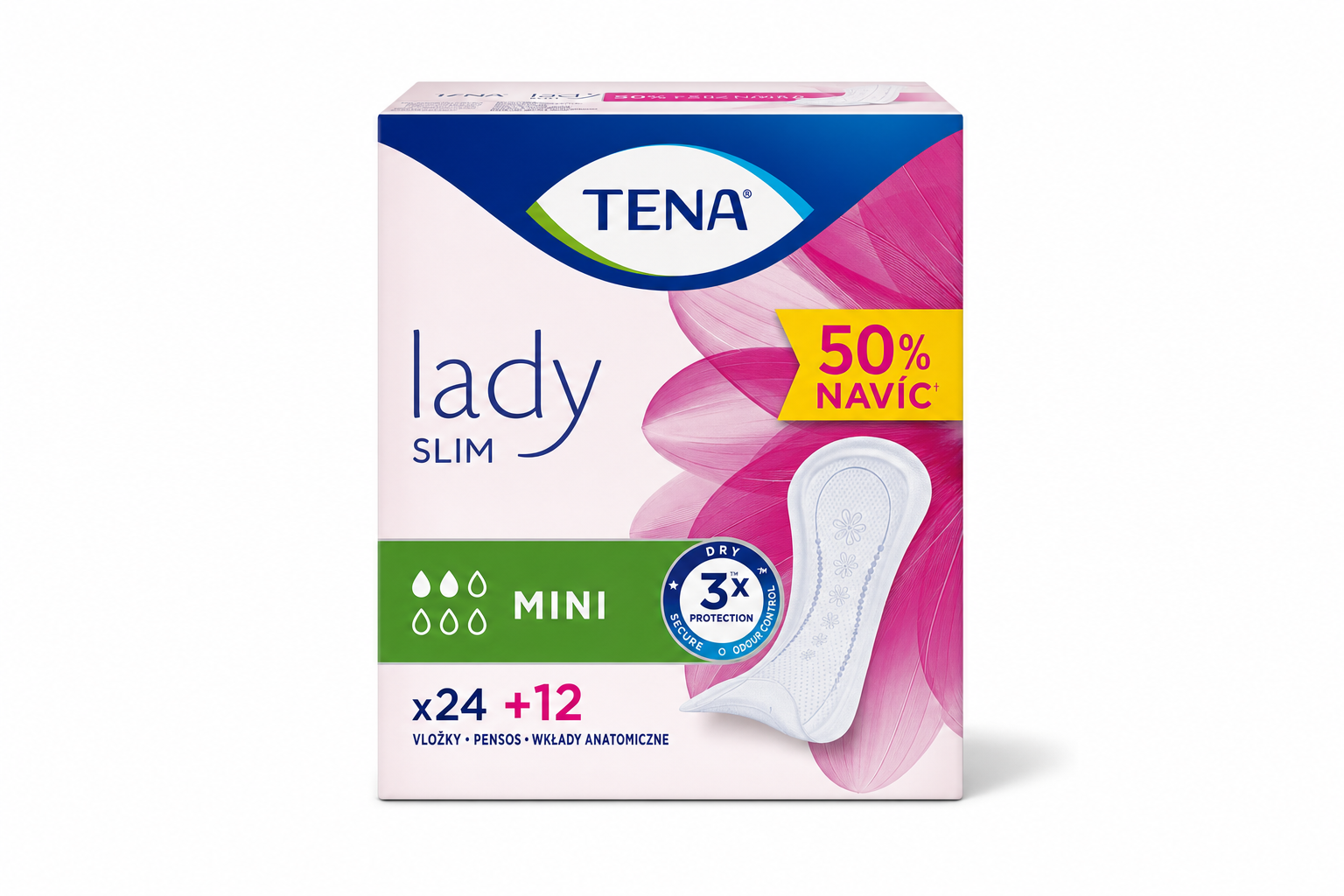 TENA vložky Lady Slim Mini 50% navíc 760293