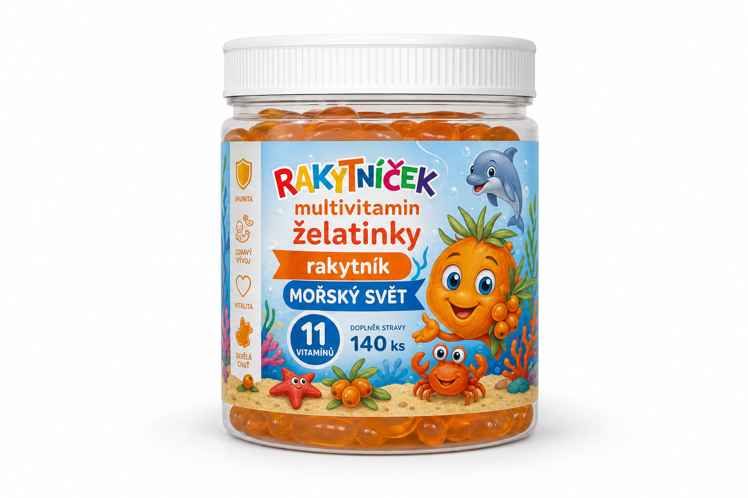 Rakytníček multivit.želat.rakyt.MOŘSKÝ SVĚT 140ks