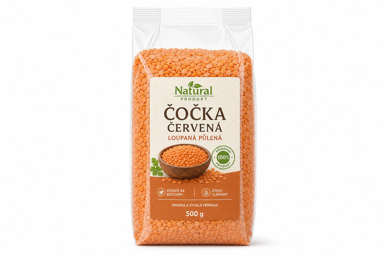 Čočka červená loupaná půlená 500g