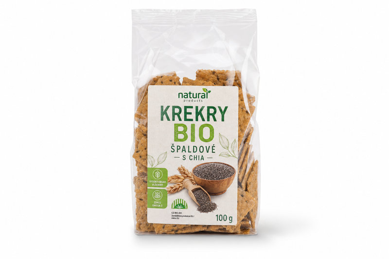 Krekry BIO špaldové s chia 100g