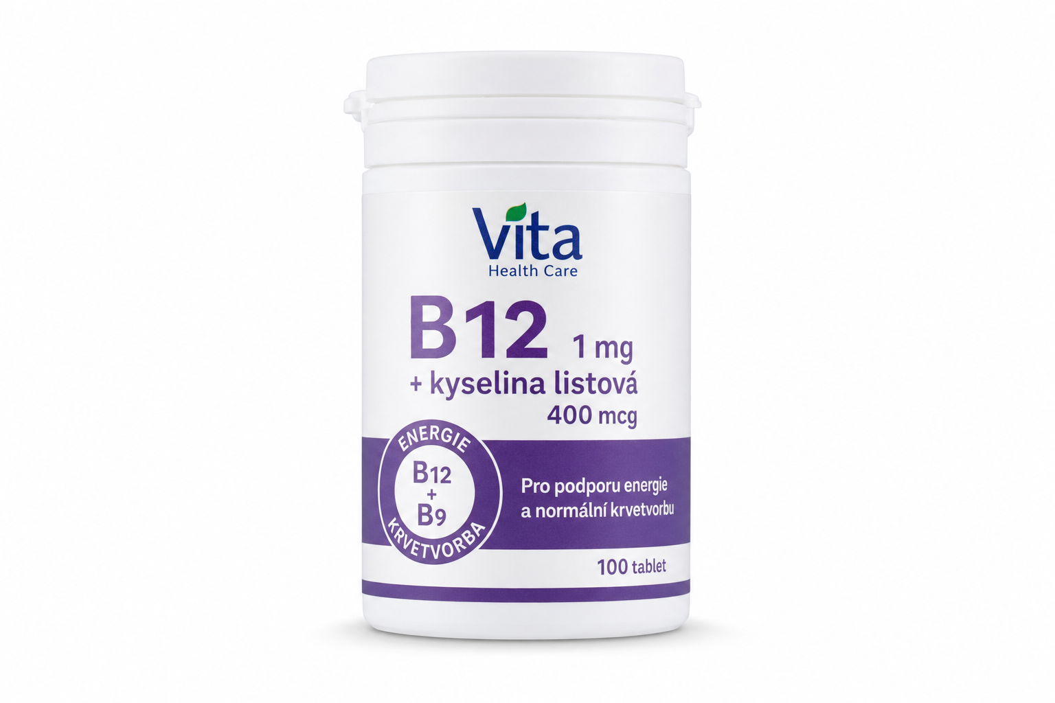 Vita B12 + kyselina listová 1 mg/400mcg tbl.100