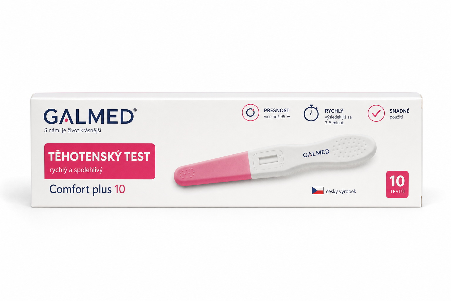 Test těhotenský tyčinka GALMED Comfort plus 10
