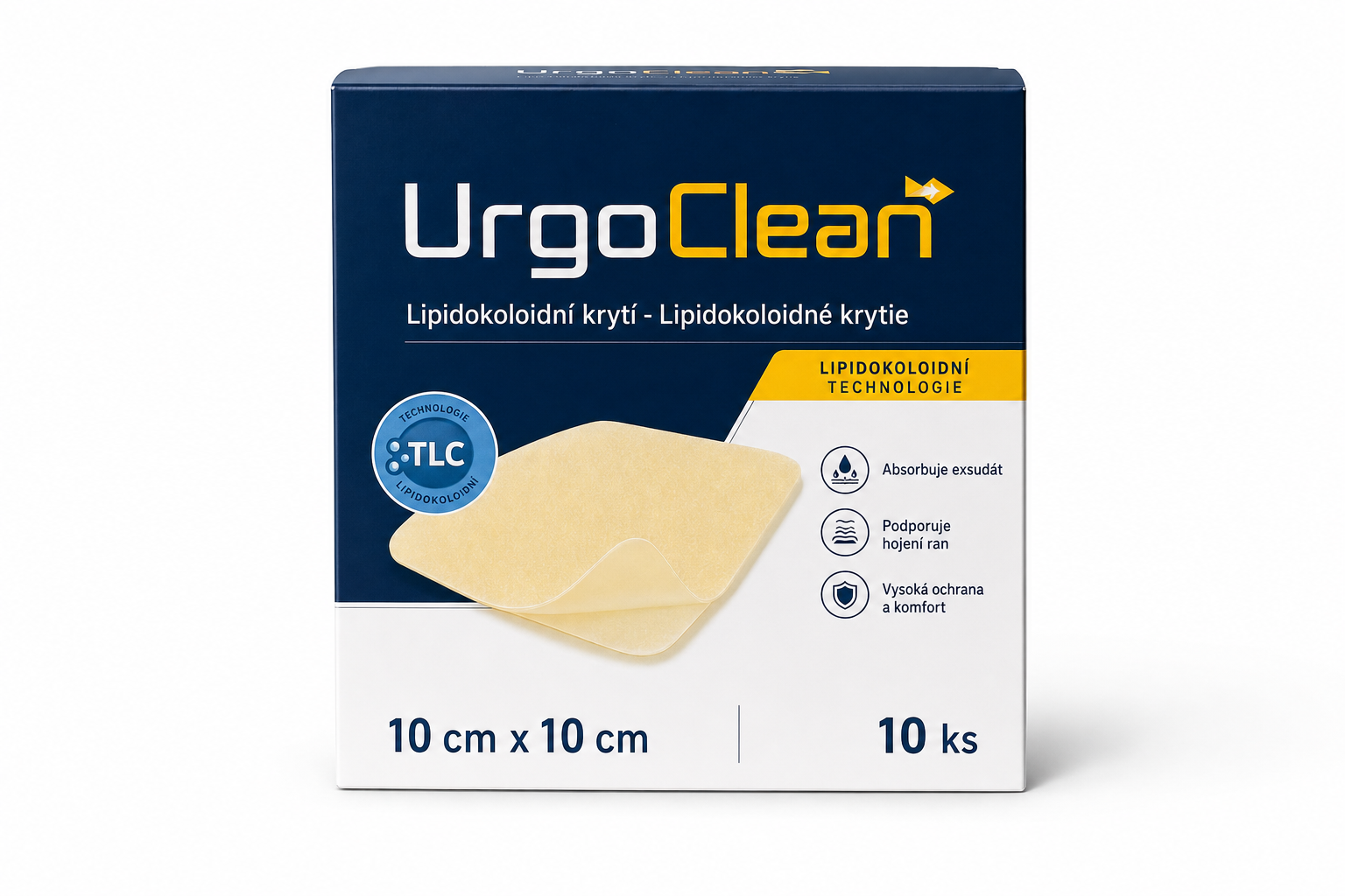 UrgoClean lipidokoloid.krytí 10x10cm 10ks