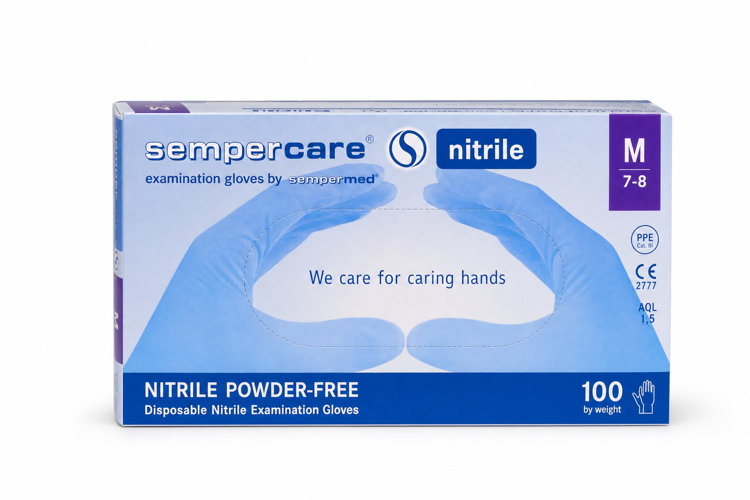 Rukavice vyš. Sempercare Nitril M 100ks b.p.