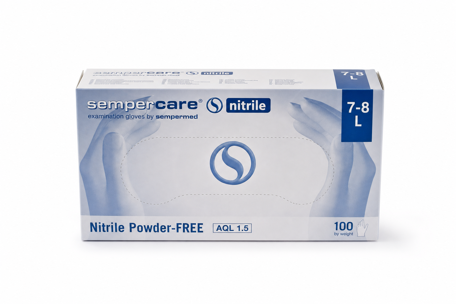 Rukavice vyš. Sempercare Nitril L 100ks b.p.