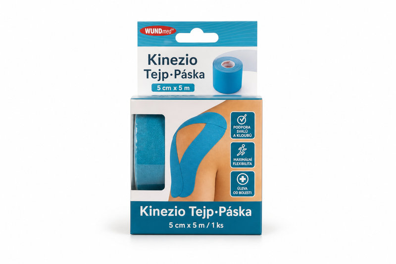 Kinezio.tejp.páska WUNDmed tyrkys.modrá 5cmx5m 1ks