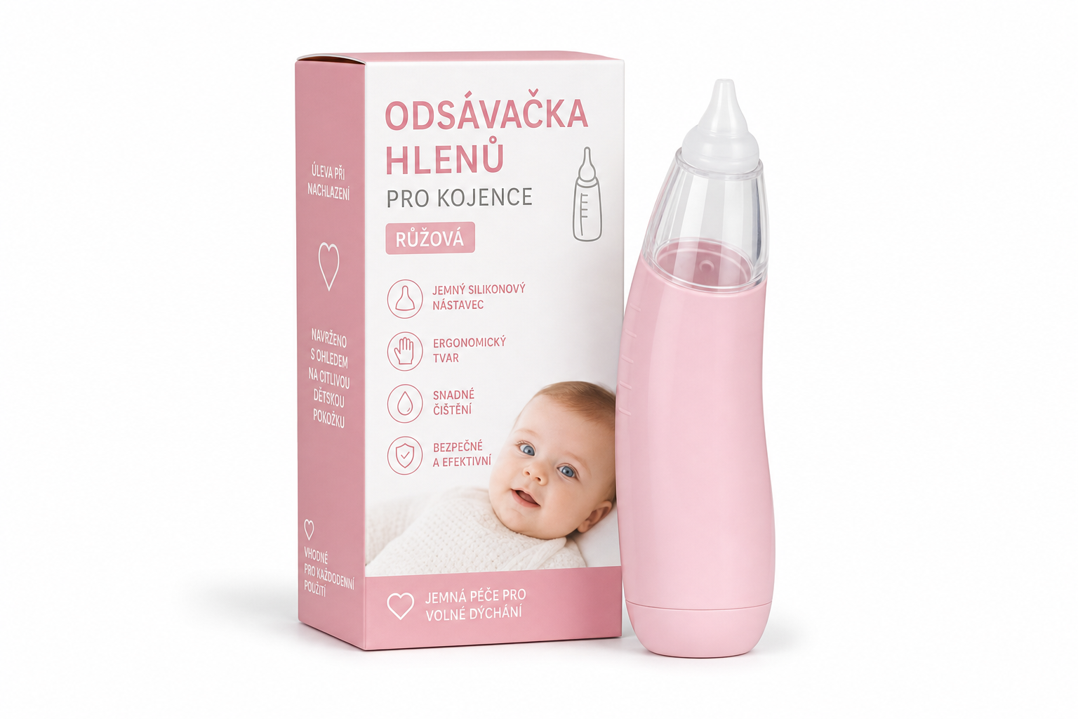 Odsávačka hlenů pro kojence růžová