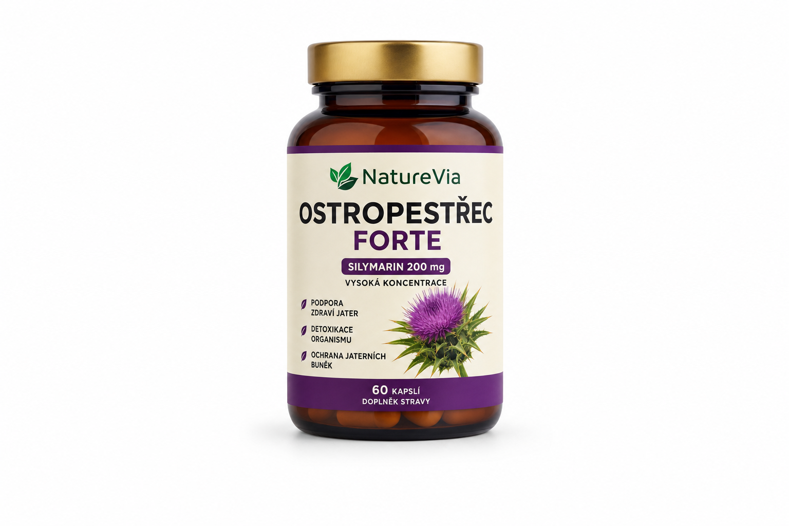 NatureVia Ostropestřec forte cps 60