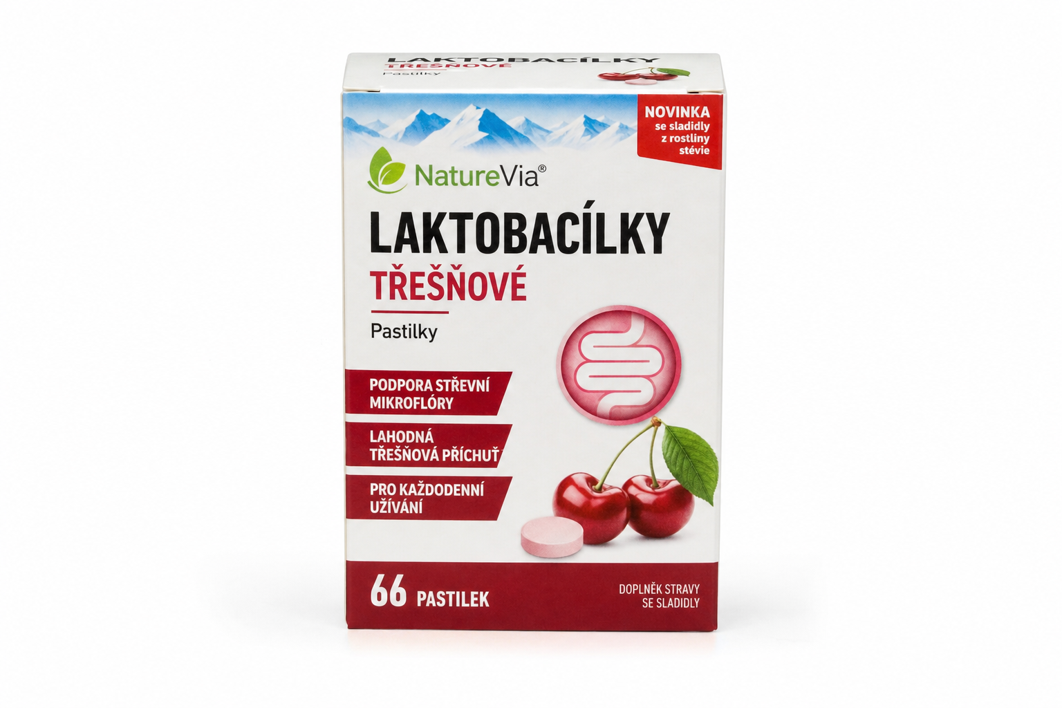 NatureVia Laktobacílky třešňové 66 pastilek