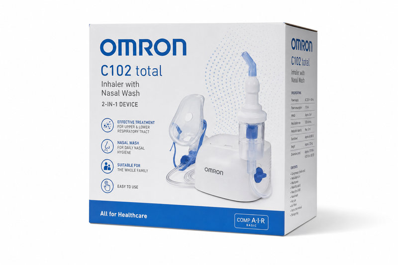 Inhalátor s nosní sprchou OMRON C102 total