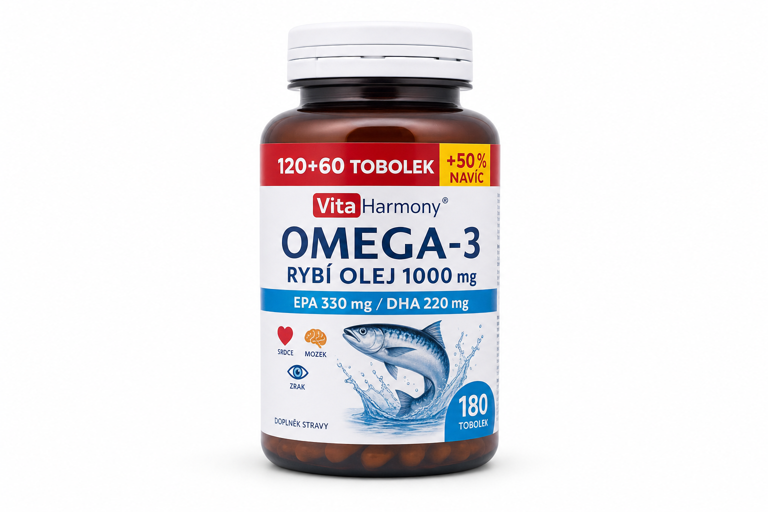 Omega-3 rybí olej 1000mg tob.120+60