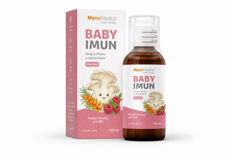 BABY IMUN sirup s hlívou a rakytníkem MALINA 100ml