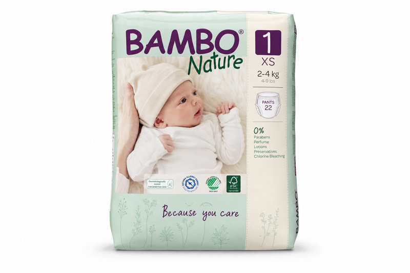 Bambo Nature 1 dětské plenkové kalhotky 2-4kg 22ks