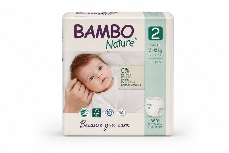 Bambo Nature 2 dětské plenkové kalhotky 3-6kg 30ks