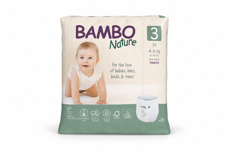 Bambo Nature 3 dětské plenkové kalhotky 4-8kg 28ks