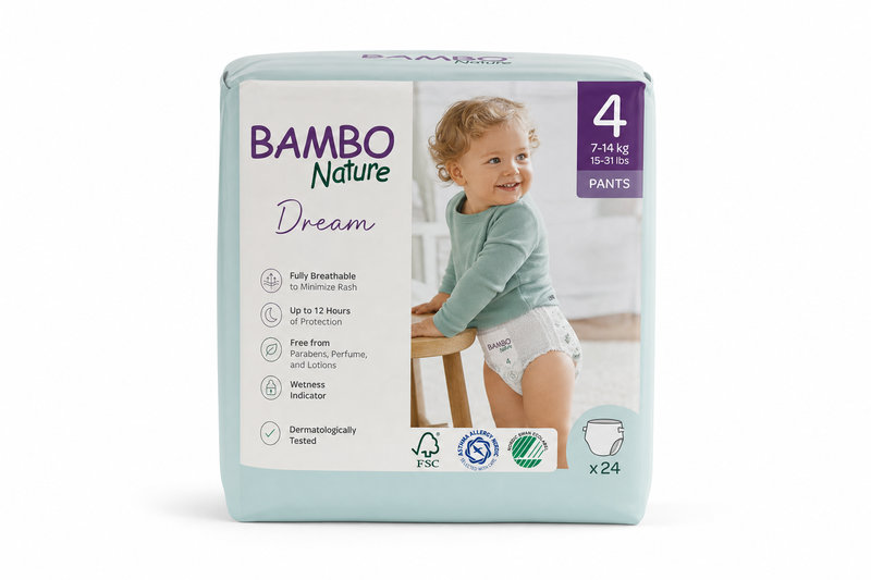 Bambo Nature 4 dětské plenk. kalhotky 7-14kg 24ks