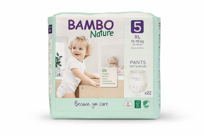 Bambo Nature 5 dětské plenk. kalhotky 12-18kg 22ks