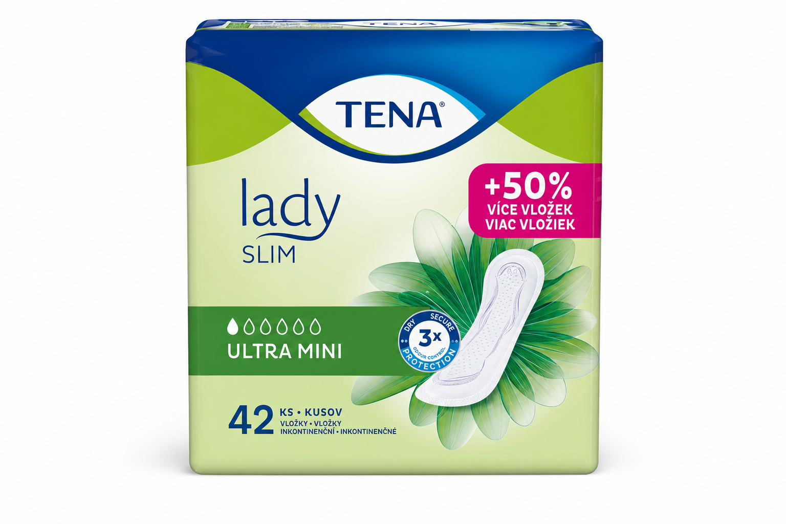 TENA vložky Lady Slim Ultra Mini +50% 42ks 211482