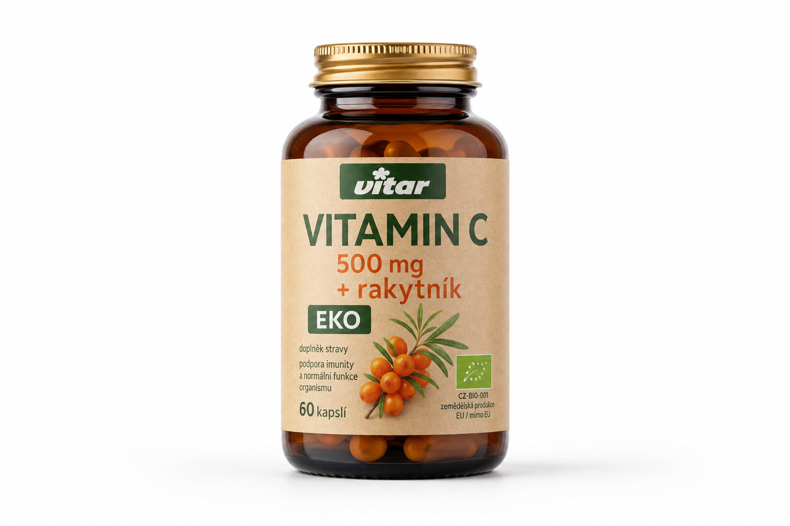 VITAR Vitamin C 500 mg +rakytník EKO cps.60