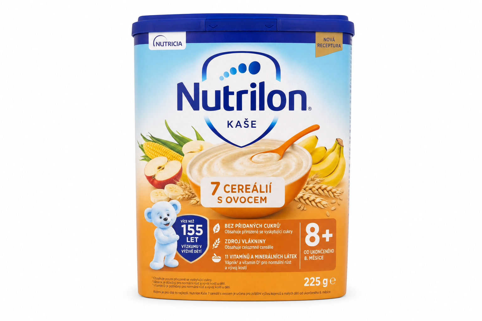 Nutrilon Kaše 7 cereálií s ovocem 225g 8M