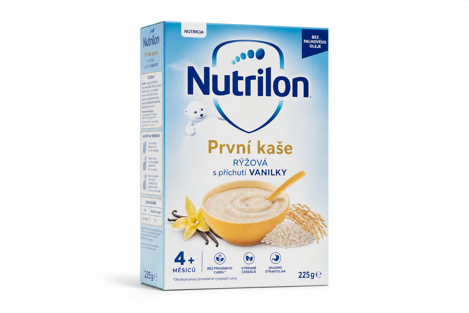 Nutrilon První kaše rýžová s přích.vanilky 225g 4M