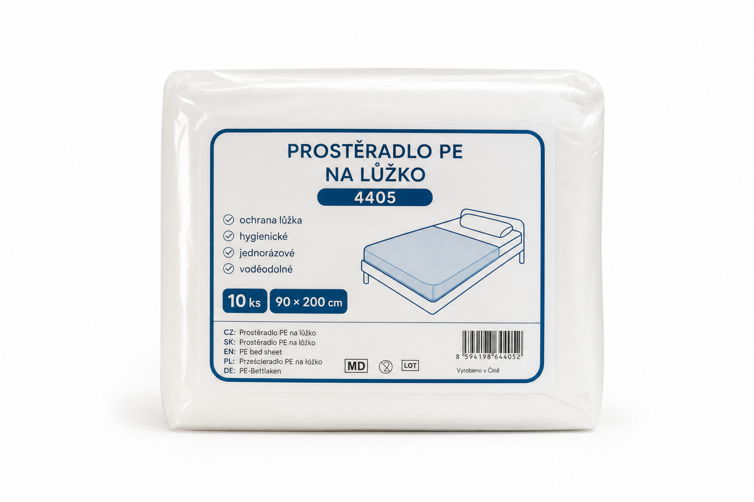 Prostěradlo PE na lůžko 10ks 4405